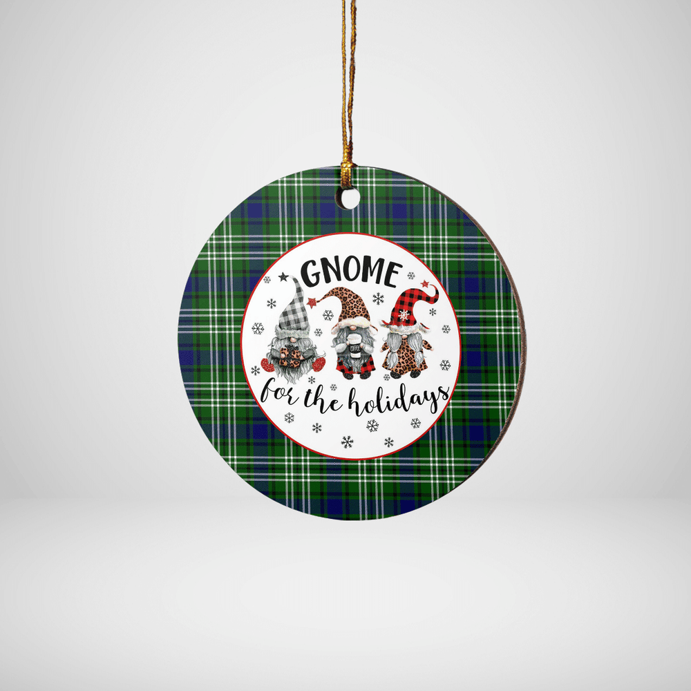 Clan Tweedside District Tartan Tartan Crest Gnome Round Ceramic Ornament OV51 Tweedside District Tartan Tartan Christmas   