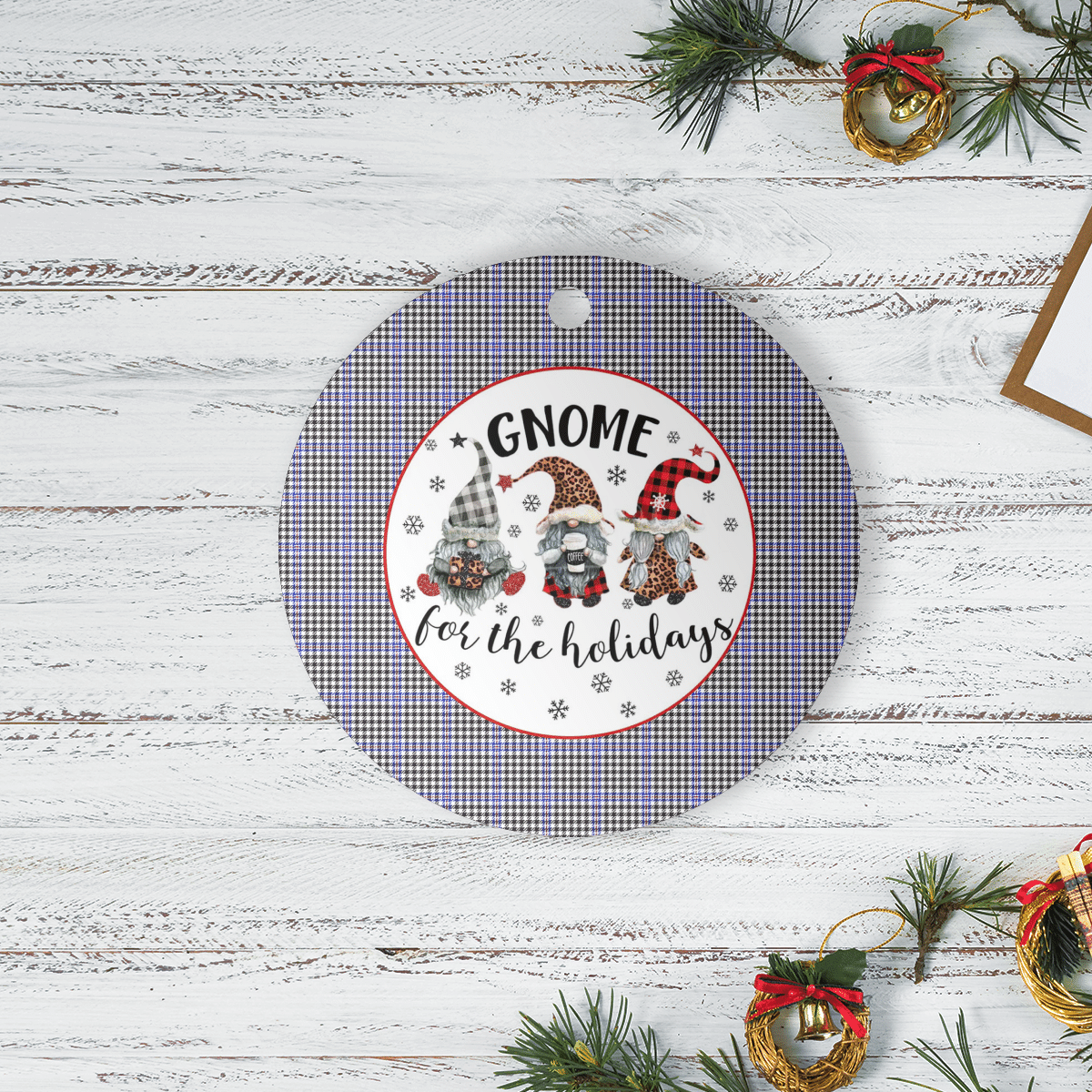 Clan Sir Walter Scott Tartan Tartan Crest Gnome Round Ceramic Ornament ED37 Sir Walter Scott Tartan Tartan Christmas   