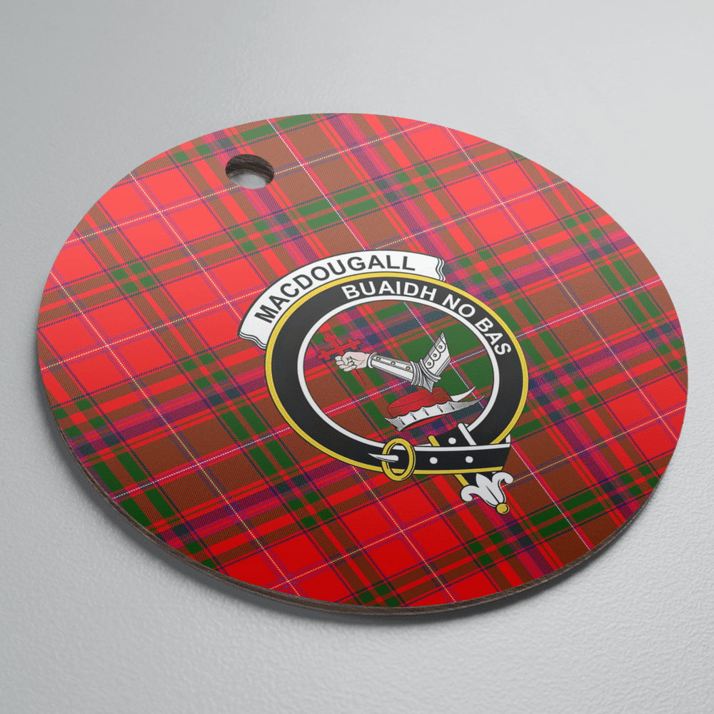 Clan MacDougall Ancient Tartan Crest Round Ceramic Ornament LB67 MacDougall Ancient Tartan Tartan Christmas   