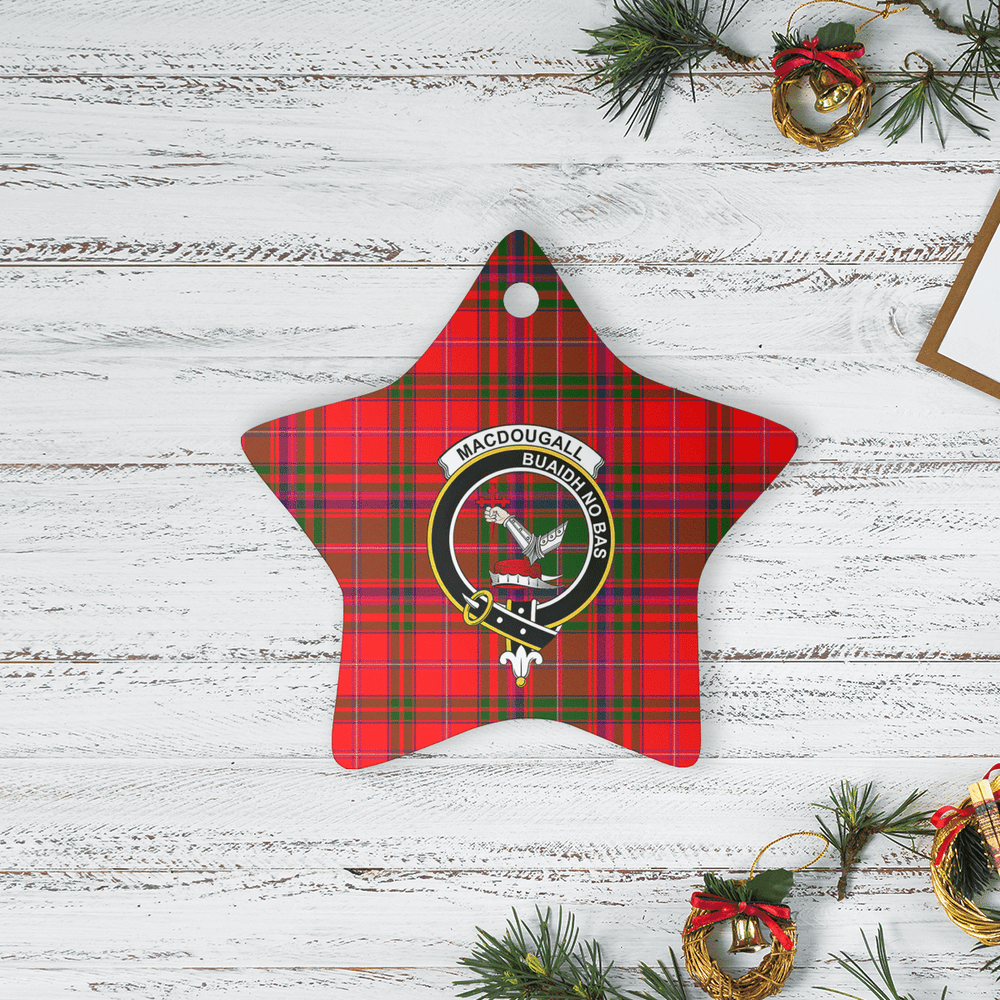 Clan MacDougall Ancient Tartan Crest Star Ceramic Ornament AL37 MacDougall Ancient Tartan Tartan Christmas   