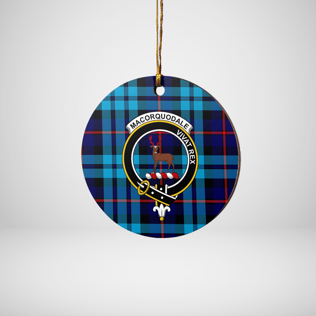 Clan MacCorquodale Tartan Crest Round Ceramic Ornament LY68 MacCorquodale Tartan Tartan Christmas   