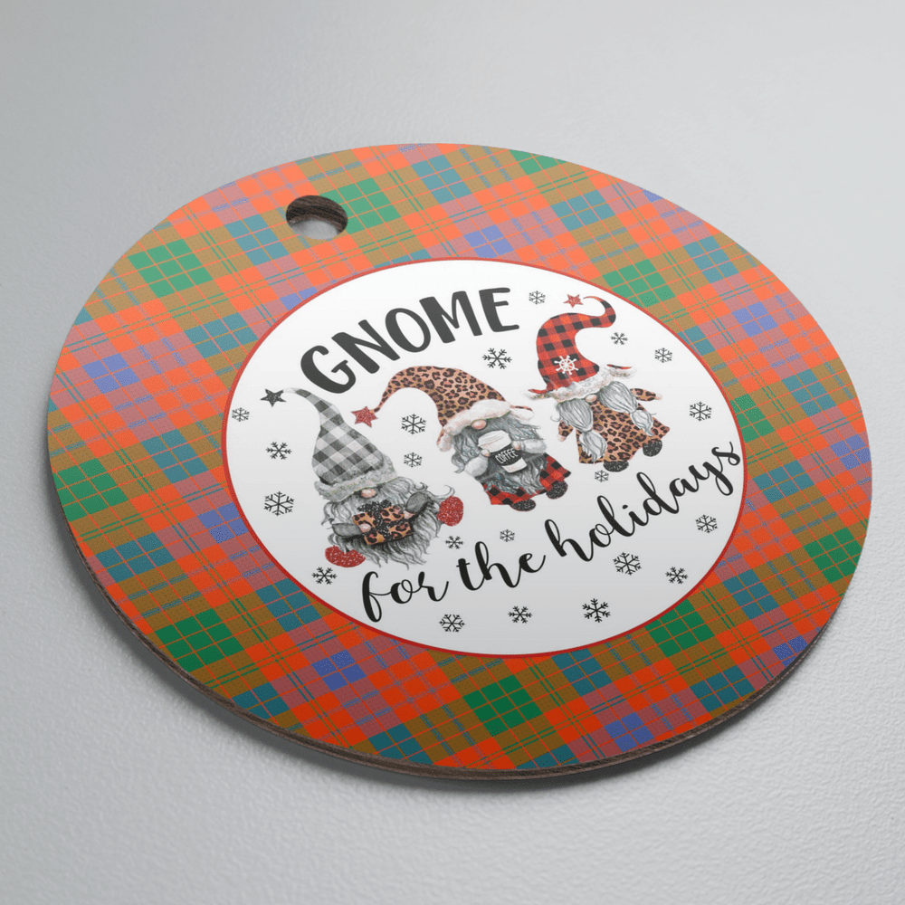 Clan Ross Ancient Tartan Tartan Crest Gnome Round Ceramic Ornament GV11 Ross Ancient Tartan Tartan Christmas   