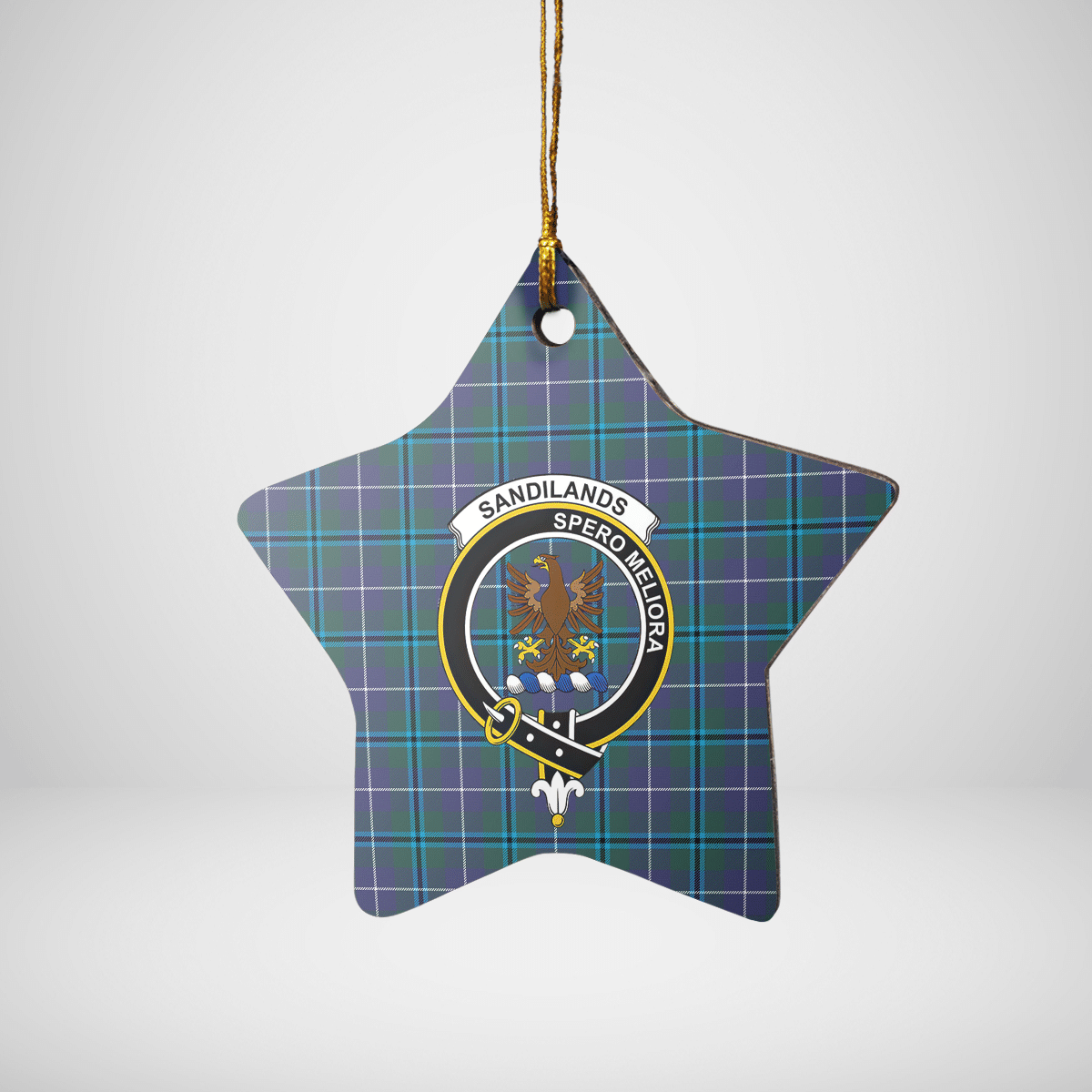 Clan Sandilands (Douglas) Tartan Crest Star Ceramic Ornament NP44 Sandilands (Douglas) Tartan Tartan Christmas   
