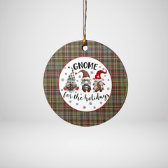 Clan Scott Green Weathered Tartan Tartan Crest Gnome Round Ceramic Ornament SG15 Scott Green Weathered Tartan Tartan Christmas   