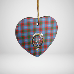 Clan Trotter Tartan Crest Heart Ceramic Ornament VE92 Trotter Tartan Tartan Christmas   