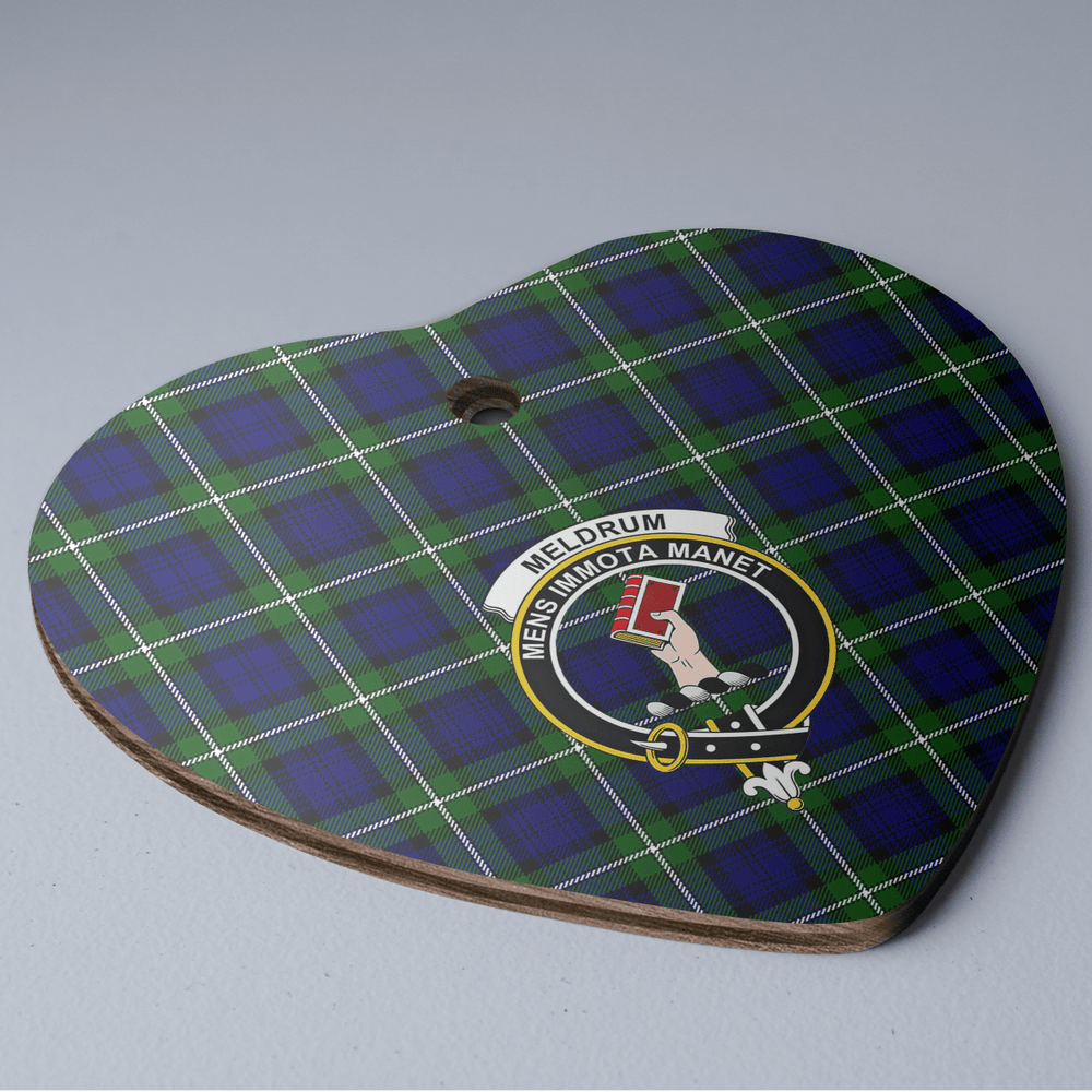 Clan Meldrum Forbes Tartan Crest Heart Ceramic Ornament CI55 Meldrum Forbes Tartan Tartan Christmas   