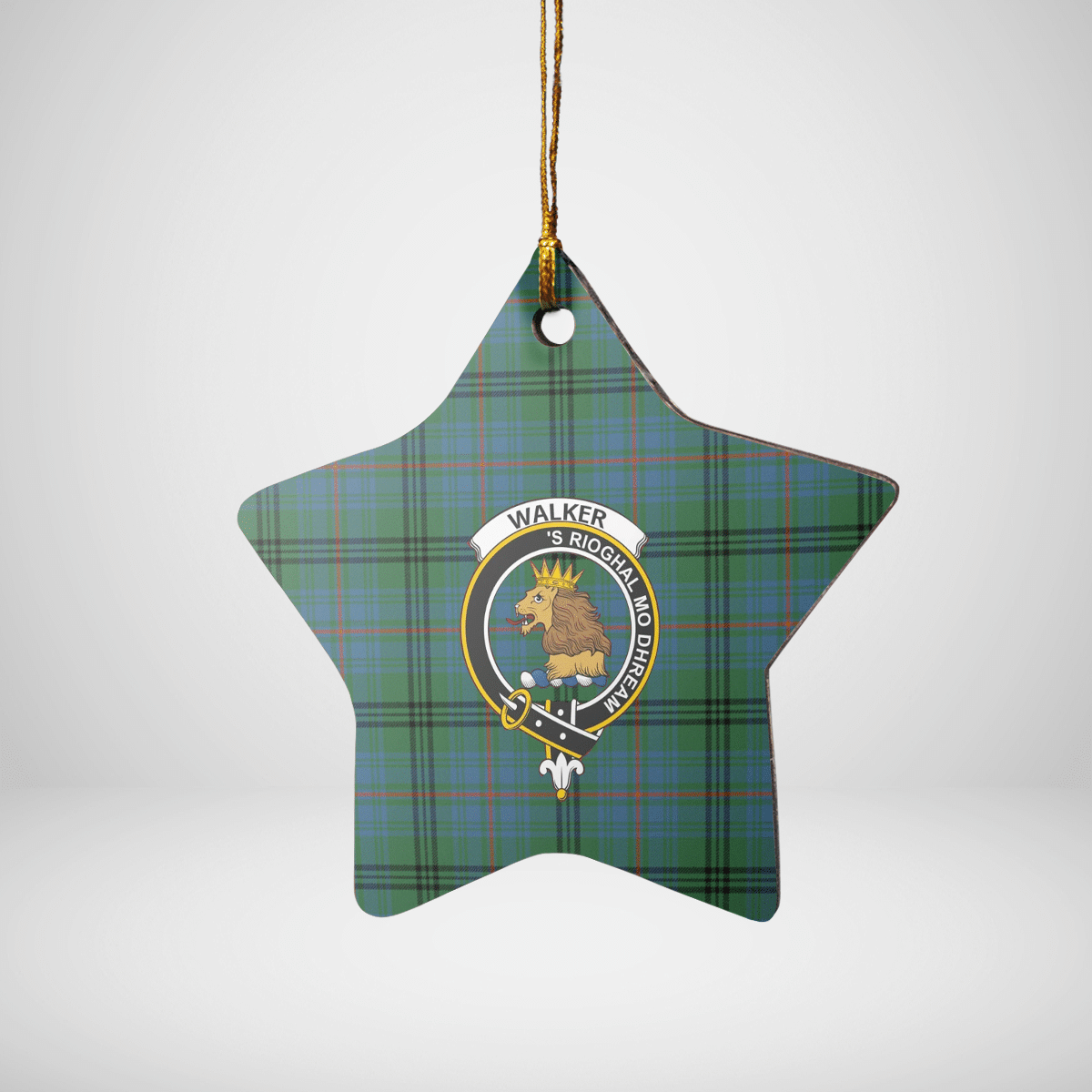 Clan Walker Hunting Ancient Tartan Crest Star Ceramic Ornament SH92 Walker Hunting Ancient Tartan Tartan Christmas   