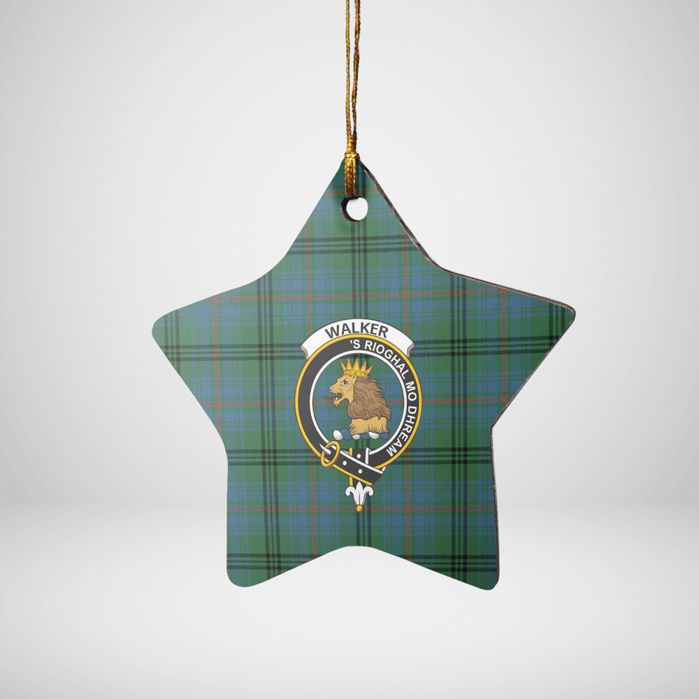 Clan Walker Hunting Ancient Tartan Crest Star Ceramic Ornament SH92 Walker Hunting Ancient Tartan Tartan Christmas   