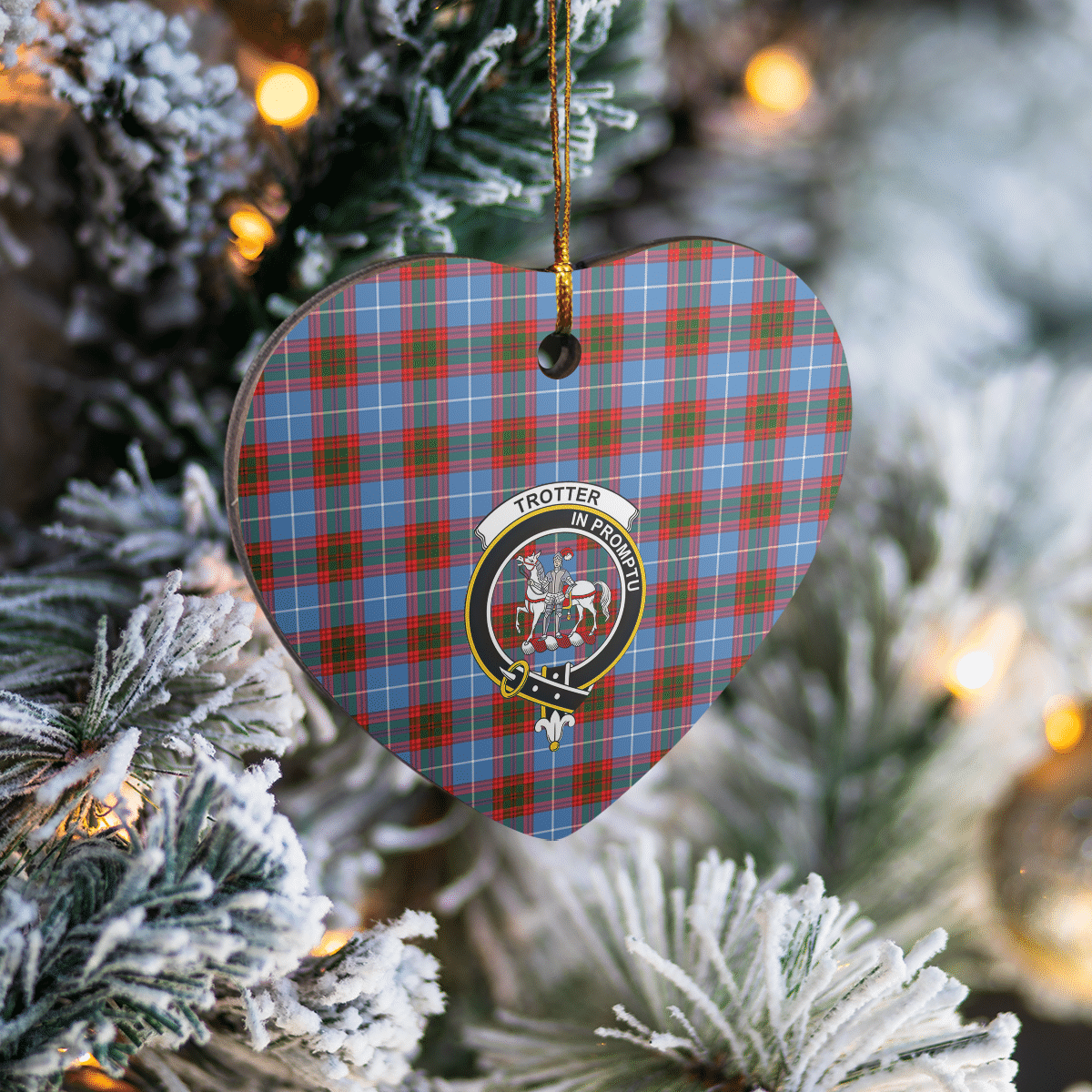 Clan Trotter Tartan Crest Heart Ceramic Ornament VE92 Trotter Tartan Tartan Christmas   