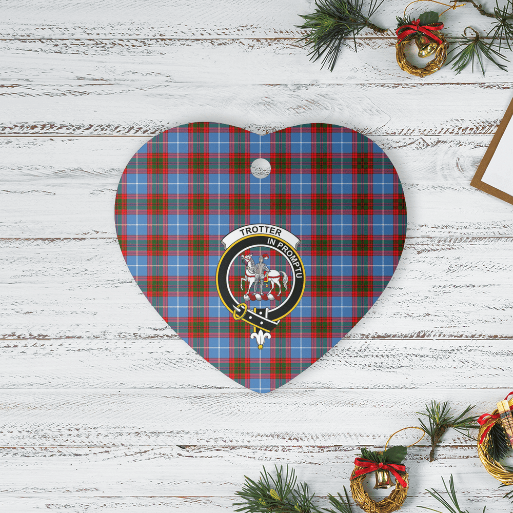 Clan Trotter Tartan Crest Heart Ceramic Ornament VE92 Trotter Tartan Tartan Christmas   