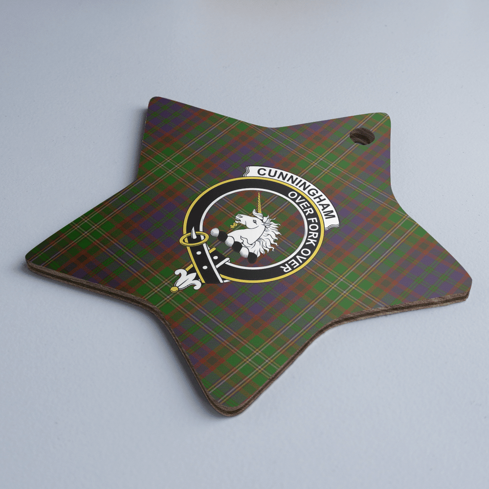 Clan Cunningham Hunting Modern Tartan Crest Star Ceramic Ornament SB94 Cunningham Hunting Modern Tartan Tartan Christmas   