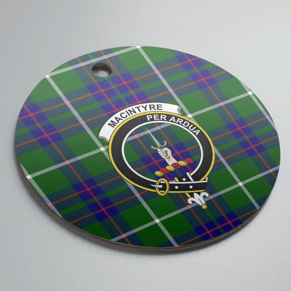 Clan MacIntyre Hunting Modern Tartan Crest Round Ceramic Ornament OF25 MacIntyre Hunting Modern Tartan Tartan Christmas   