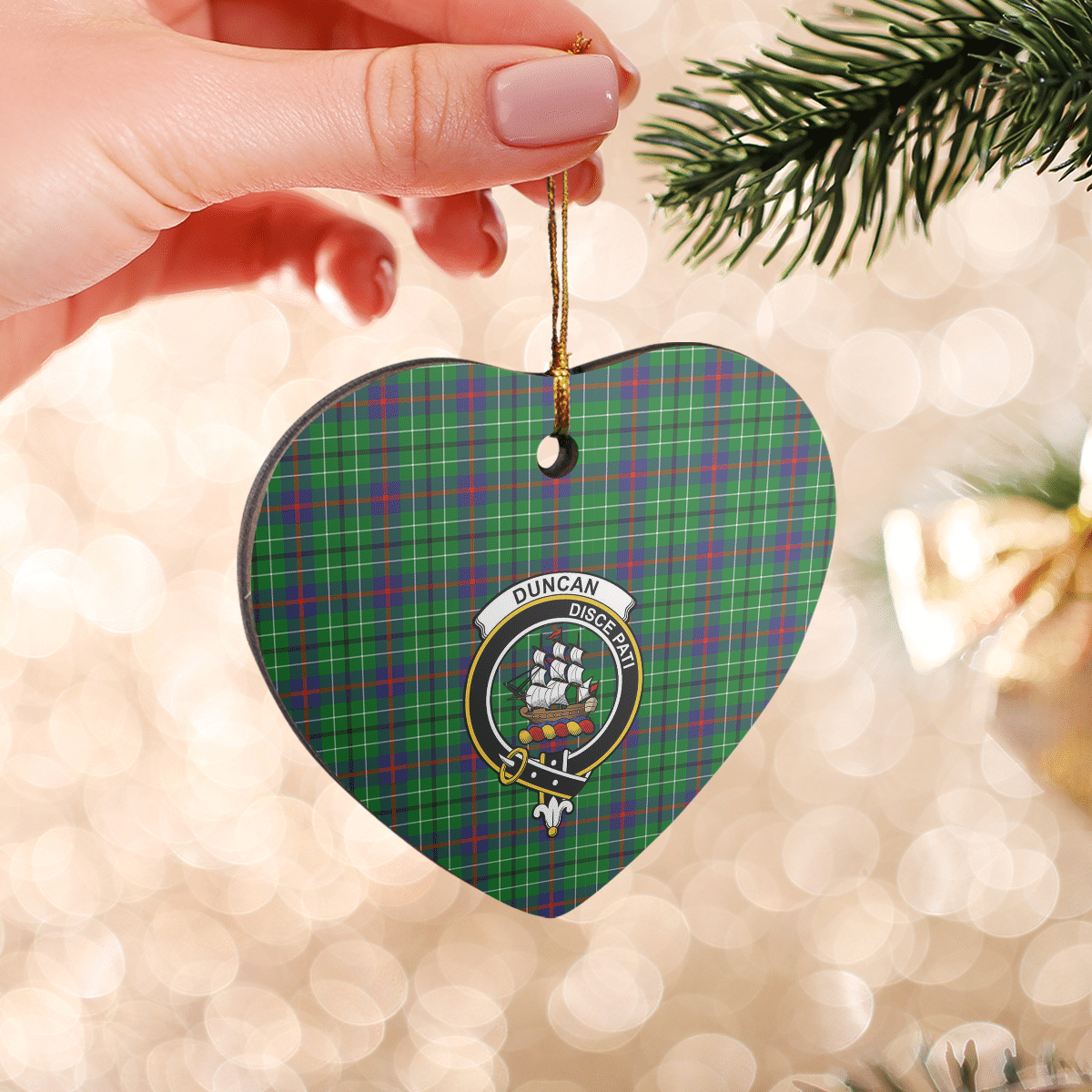 Clan Duncan Ancient Tartan Crest Heart Ceramic Ornament DM76 Duncan Ancient Tartan Tartan Christmas   