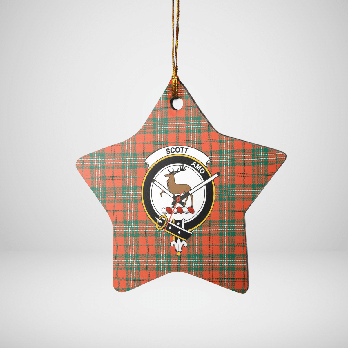 Clan Scott Ancient Tartan Crest Star Ceramic Ornament GK46 Scott Ancient Tartan Tartan Christmas   