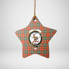 Clan Scott Ancient Tartan Crest Star Ceramic Ornament GK46 Scott Ancient Tartan Tartan Christmas   