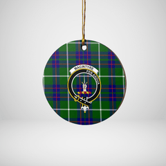 Clan MacIntyre Hunting Modern Tartan Crest Round Ceramic Ornament OF25 MacIntyre Hunting Modern Tartan Tartan Christmas   