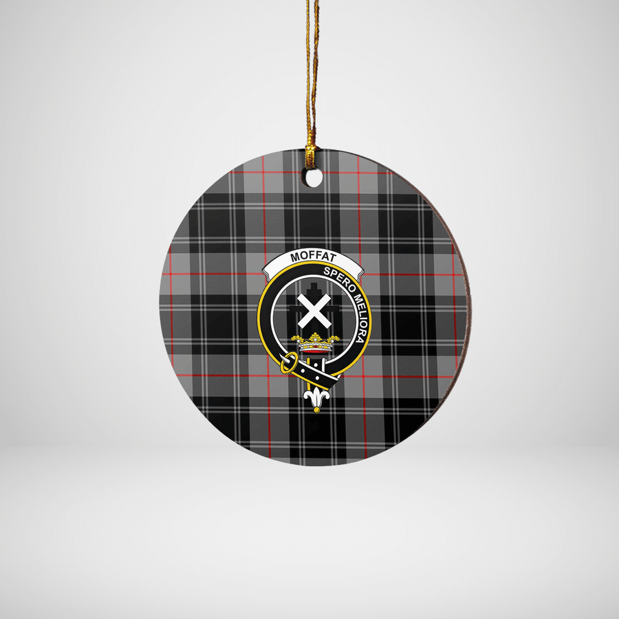 Clan Moffat Modern Tartan Crest Round Ceramic Ornament VX13 Moffat Modern Tartan Tartan Christmas   