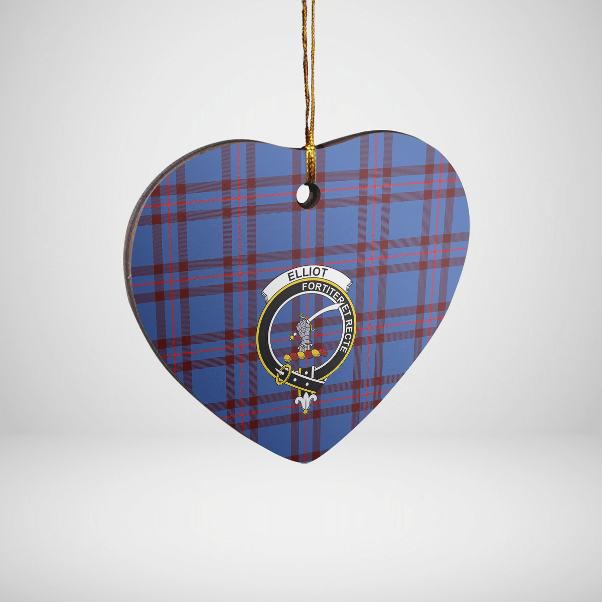 Clan Elliot Modern Tartan Crest Heart Ceramic Ornament CX10 Elliot Modern Tartan Tartan Christmas   