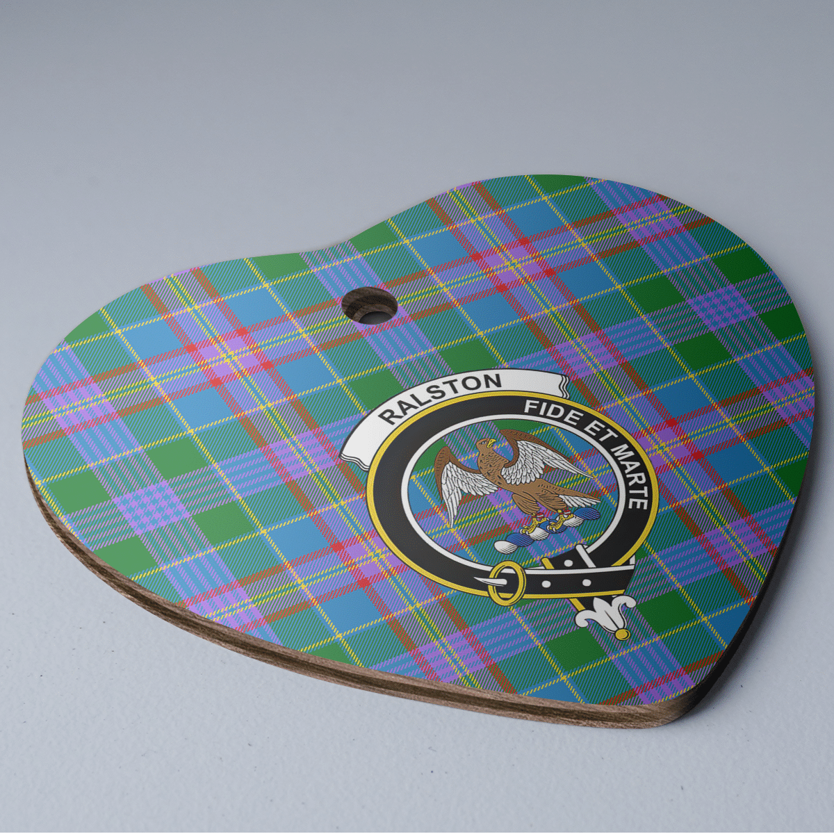 Clan Ralston Tartan Crest Heart Ceramic Ornament OG36 Ralston Tartan Tartan Christmas   