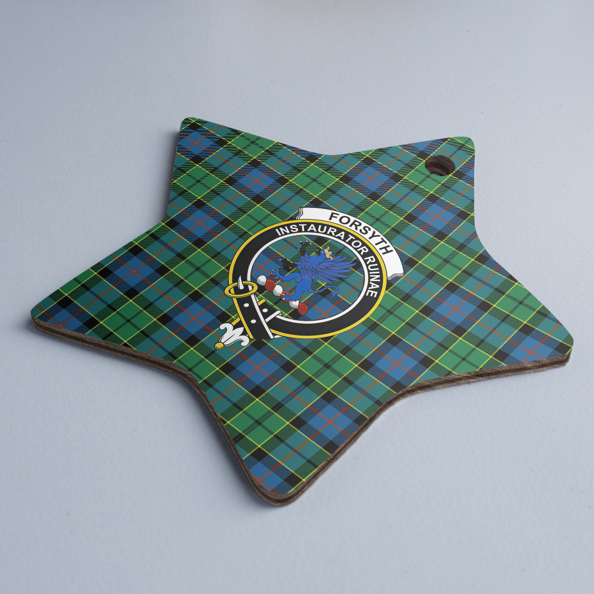 Clan Forsyth Ancient Tartan Crest Star Ceramic Ornament NR28 Forsyth Ancient Tartan Tartan Christmas   