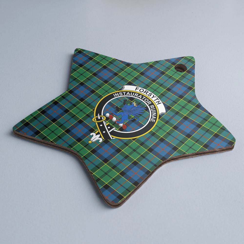 Clan Forsyth Ancient Tartan Crest Star Ceramic Ornament NR28 Forsyth Ancient Tartan Tartan Christmas   