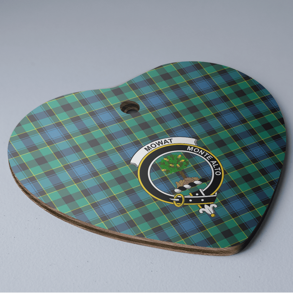 Clan Mowat Tartan Crest Heart Ceramic Ornament UE26 Mowat Tartan Tartan Christmas   