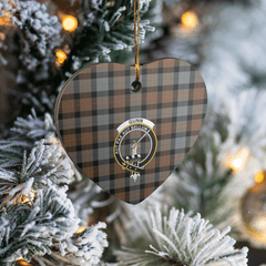 Clan Gunn Weathered Tartan Crest Heart Ceramic Ornament ZO43 Gunn Weathered Tartan Tartan Christmas   