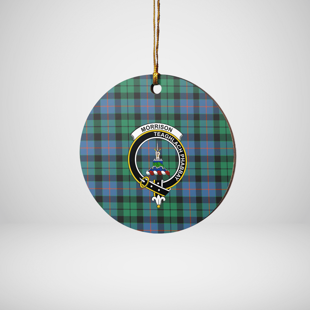 Clan Morrison Ancient Tartan Crest Round Ceramic Ornament WV82 Morrison Ancient Tartan Tartan Christmas   