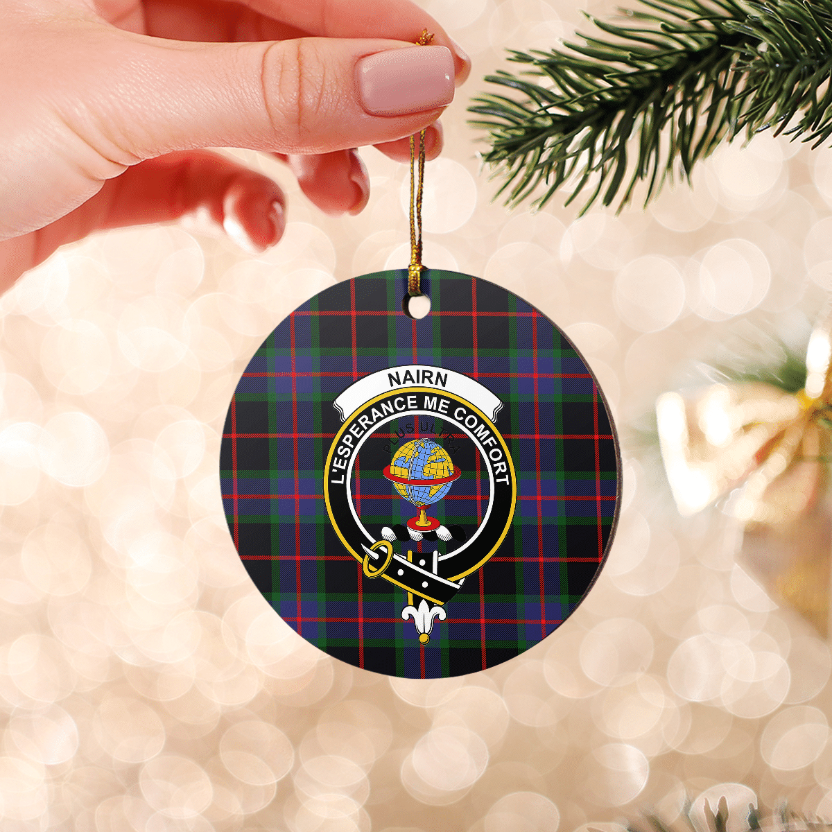 Clan Nairn Tartan Crest Round Ceramic Ornament JT92 Nairn Tartan Tartan Christmas   