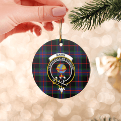 Clan Nairn Tartan Crest Round Ceramic Ornament JT92 Nairn Tartan Tartan Christmas   