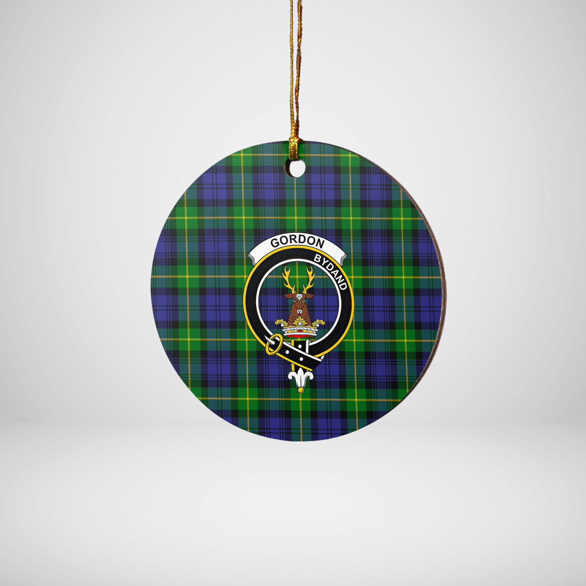 Clan Gordon Modern Tartan Crest Round Ceramic Ornament NI73 Gordon Modern Tartan Tartan Christmas   