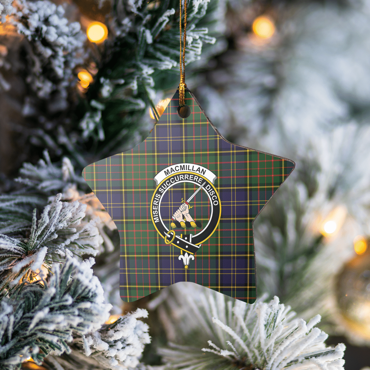 Clan MacMillan Hunting Modern Tartan Crest Star Ceramic Ornament AT33 MacMillan Hunting Modern Tartan Tartan Christmas   