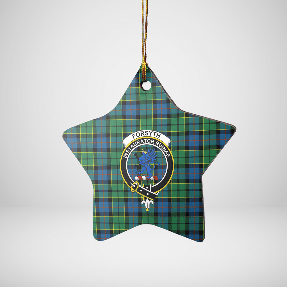 Clan Forsyth Ancient Tartan Crest Star Ceramic Ornament NR28 Forsyth Ancient Tartan Tartan Christmas   