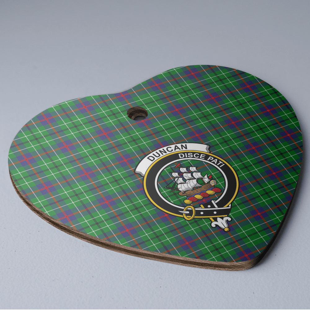 Clan Duncan Ancient Tartan Crest Heart Ceramic Ornament DM76 Duncan Ancient Tartan Tartan Christmas   
