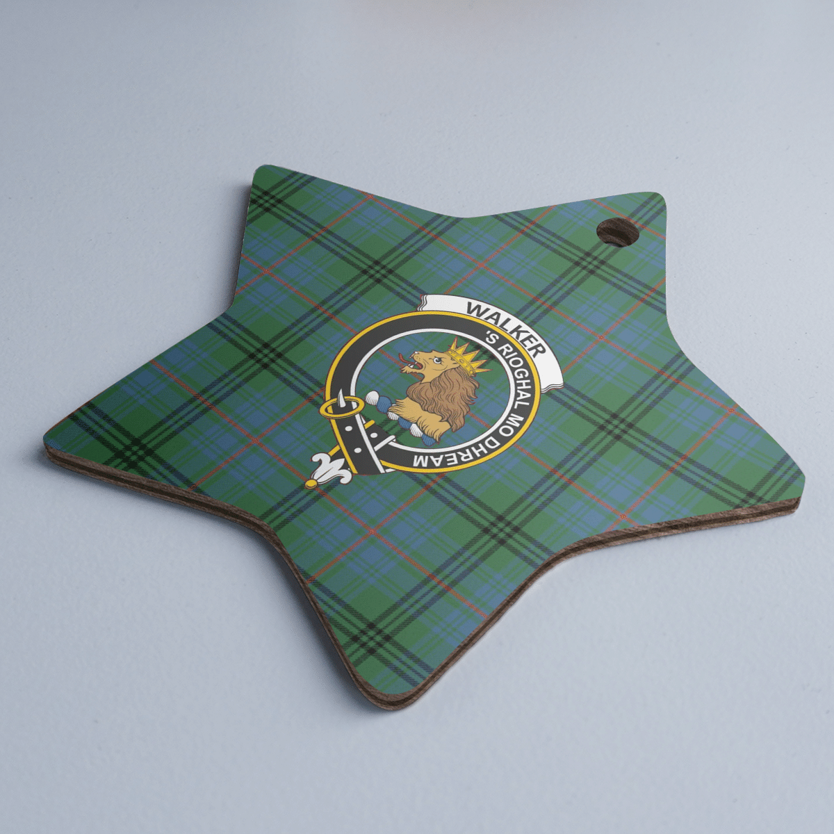 Clan Walker Hunting Ancient Tartan Crest Star Ceramic Ornament SH92 Walker Hunting Ancient Tartan Tartan Christmas   