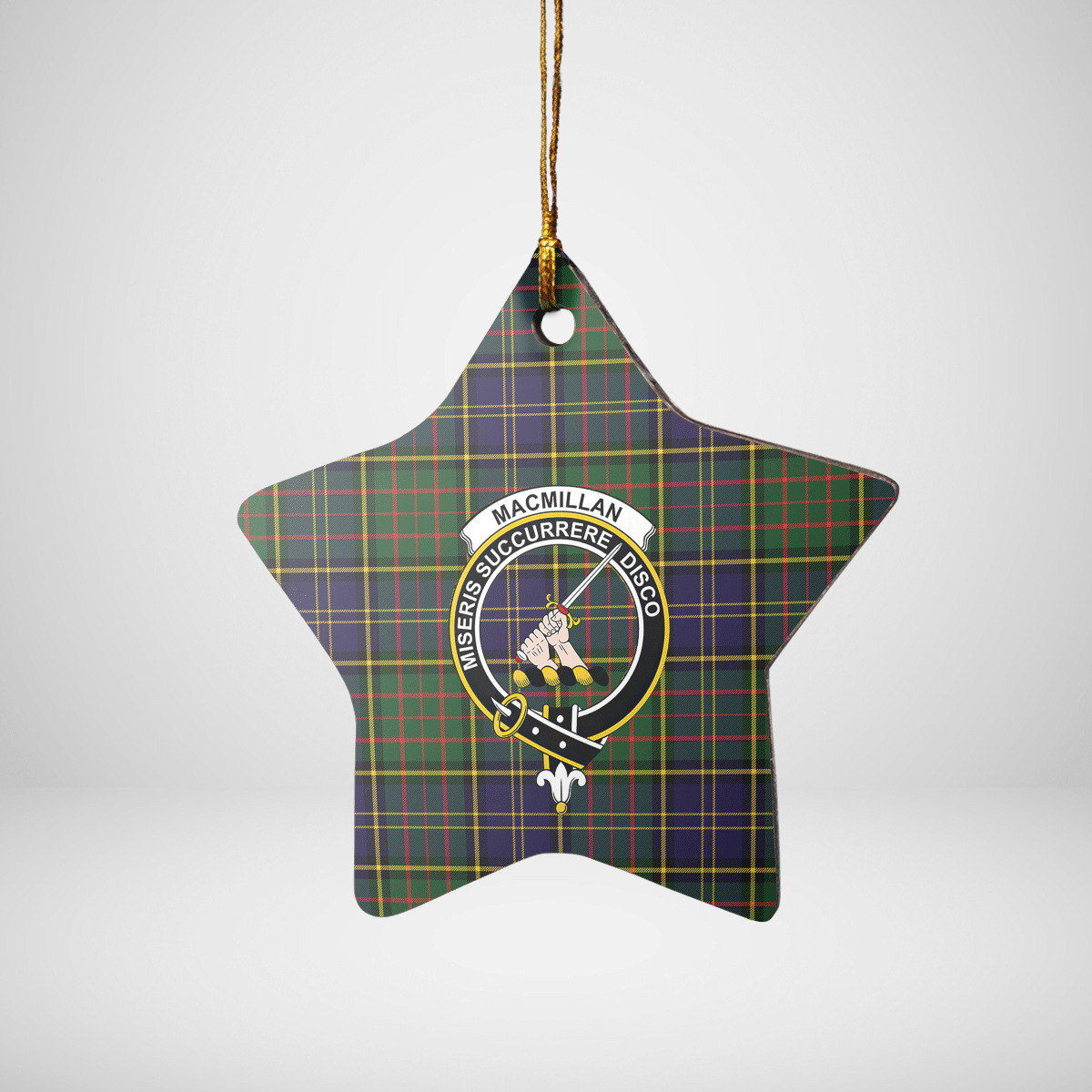 Clan MacMillan Hunting Modern Tartan Crest Star Ceramic Ornament AT33 MacMillan Hunting Modern Tartan Tartan Christmas   