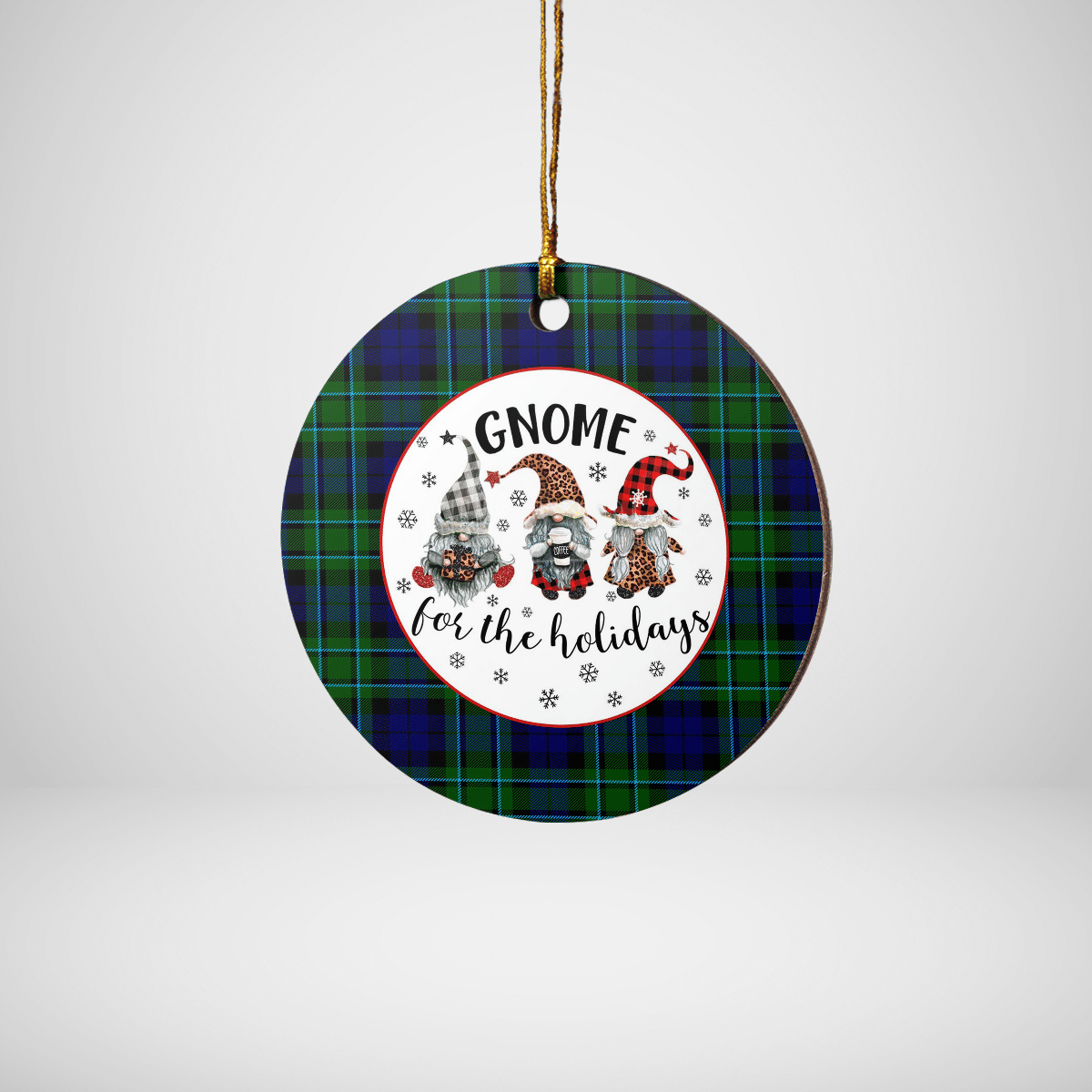 Clan MacCallum Modern Tartan Tartan Crest Gnome Round Ceramic Ornament WT31 MacCallum Modern Tartan Tartan Christmas   