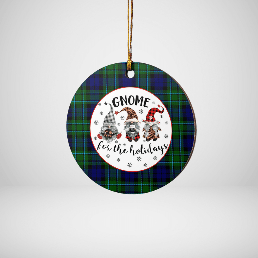 Clan MacCallum Modern Tartan Tartan Crest Gnome Round Ceramic Ornament WT31 MacCallum Modern Tartan Tartan Christmas   