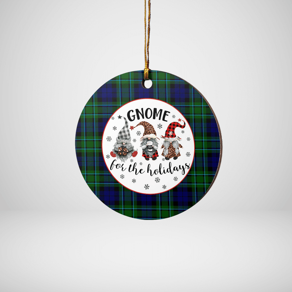 Clan MacCallum Modern Tartan Tartan Crest Gnome Round Ceramic Ornament WT31 MacCallum Modern Tartan Tartan Christmas   
