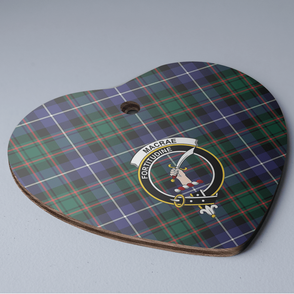 Clan MacRae Hunting Modern Tartan Crest Heart Ceramic Ornament VD28 MacRae Hunting Modern Tartan Tartan Christmas   
