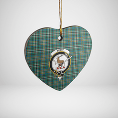 Clan Scott Green Ancient Tartan Crest Heart Ceramic Ornament FC24 Scott Green Ancient Tartan Tartan Christmas   