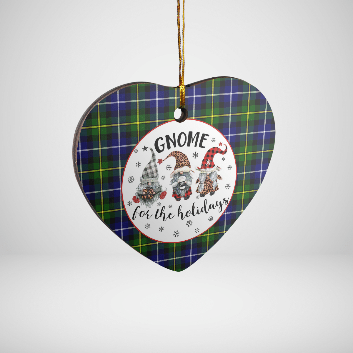 Clan MacNeil of Barra Modern Tartan Tartan Crest Gnome Heart Ceramic Ornament MY62 MacNeil of Barra Modern Tartan Tartan Christmas   