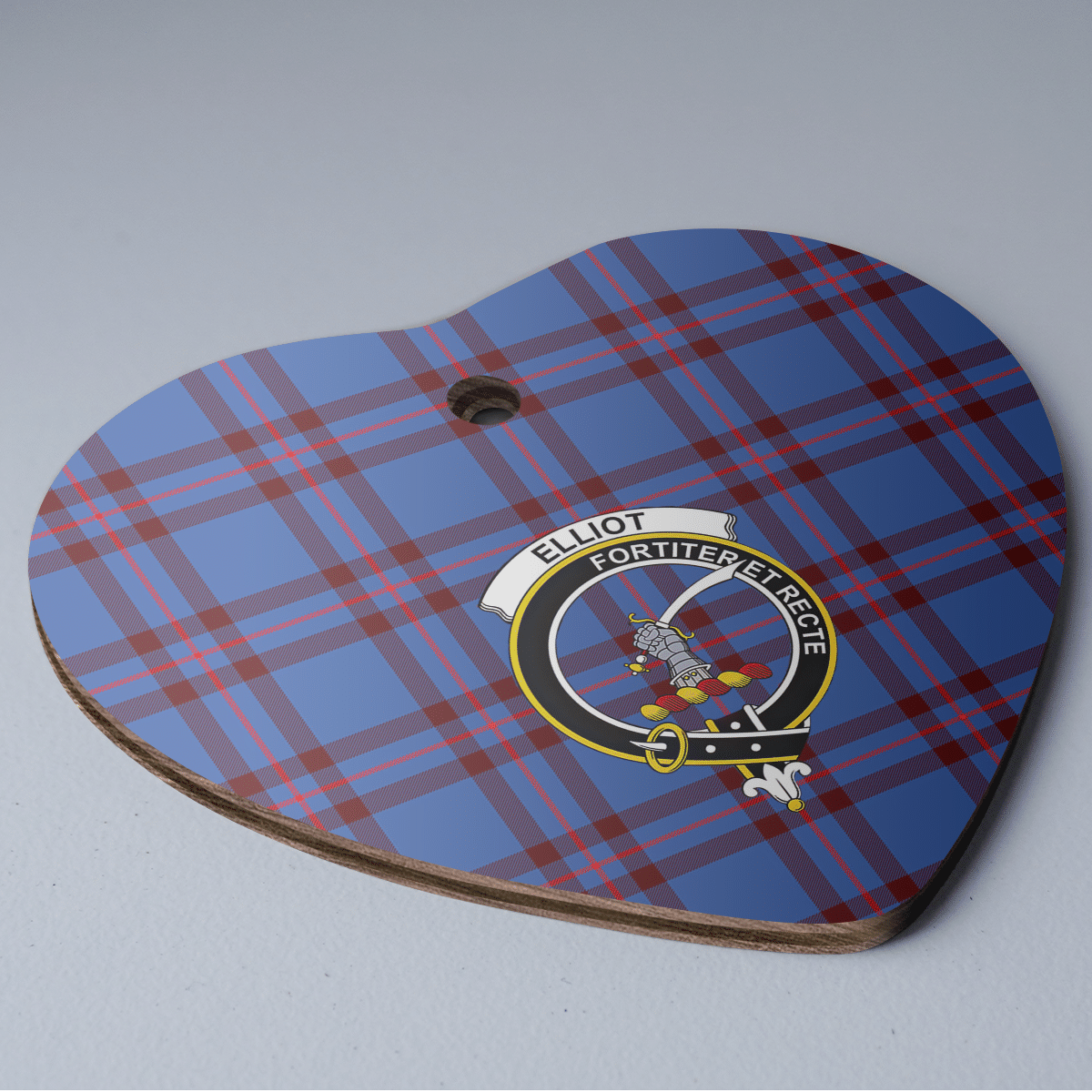 Clan Elliot Modern Tartan Crest Heart Ceramic Ornament CX10 Elliot Modern Tartan Tartan Christmas   
