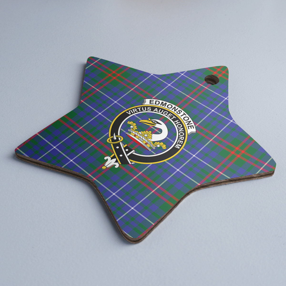 Clan Edmonstone Tartan Crest Star Ceramic Ornament EM43 Edmonstone Tartan Tartan Christmas   