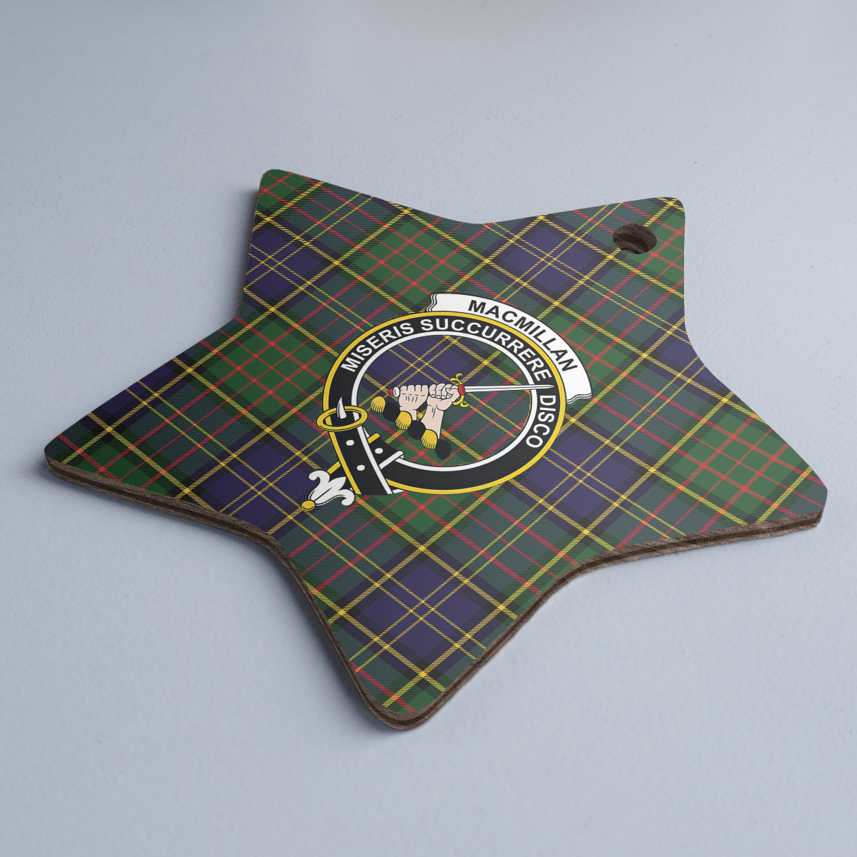 Clan MacMillan Hunting Modern Tartan Crest Star Ceramic Ornament AT33 MacMillan Hunting Modern Tartan Tartan Christmas   