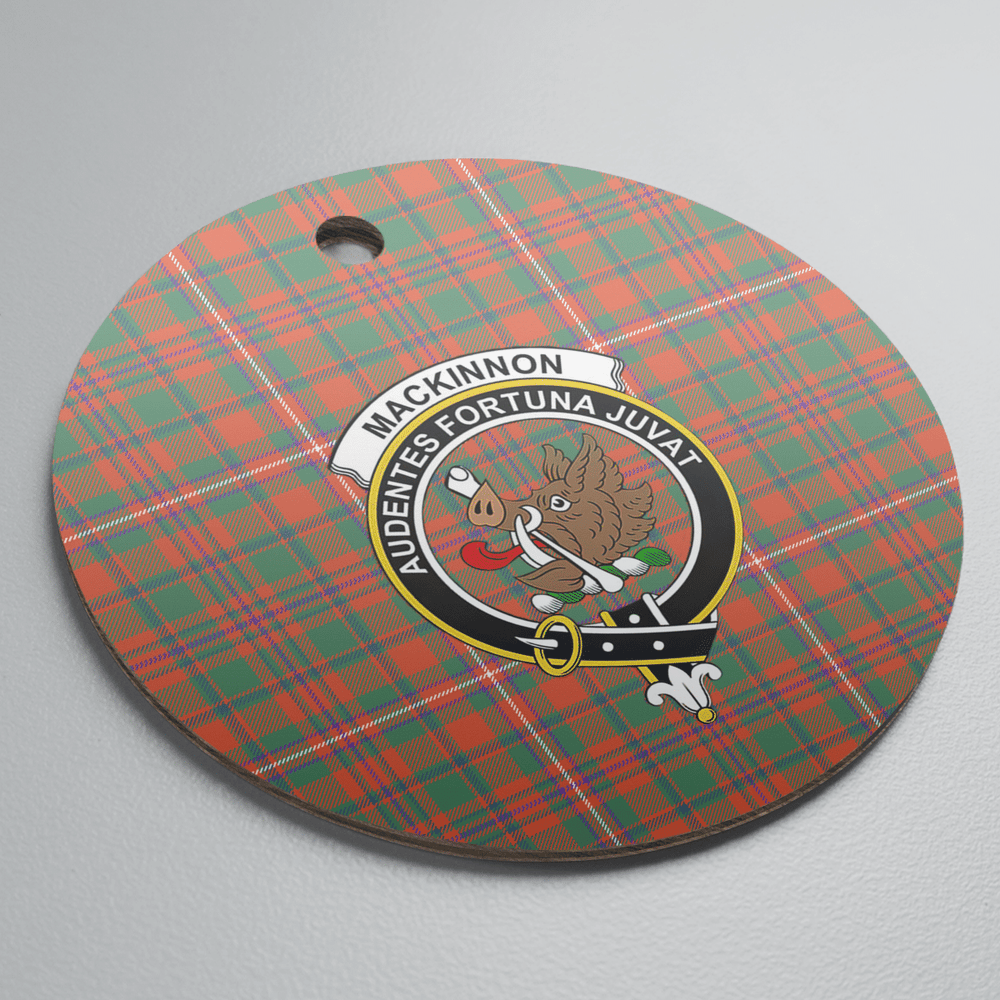 Clan MacKinnon Ancient Tartan Crest Round Ceramic Ornament CO28 MacKinnon Ancient Tartan Tartan Christmas   