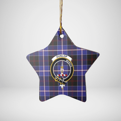 Clan Dunlop Modern Tartan Crest Star Ceramic Ornament KK31 Dunlop Modern Tartan Tartan Christmas   
