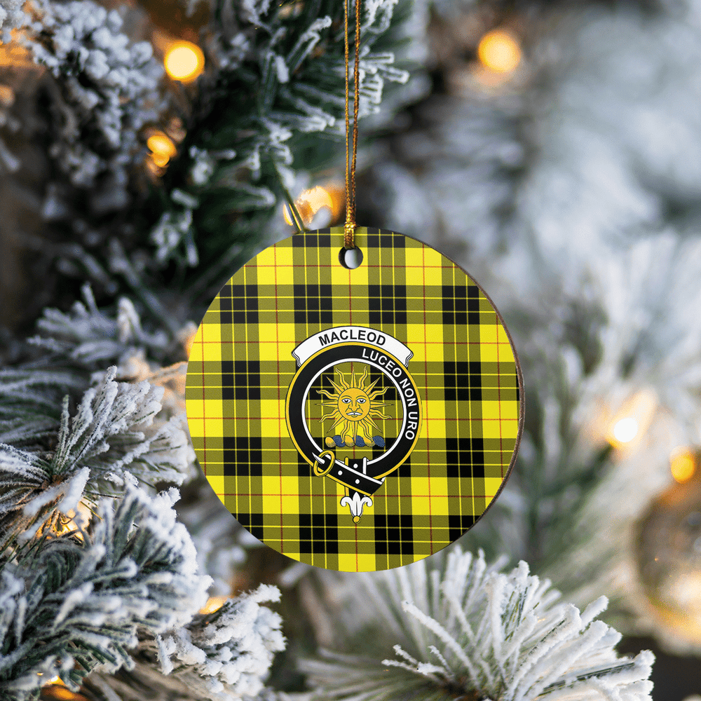 Clan MacLeod of Lewis Modern Tartan Crest Round Ceramic Ornament XJ99 MacLeod of Lewis Modern Tartan Tartan Christmas   