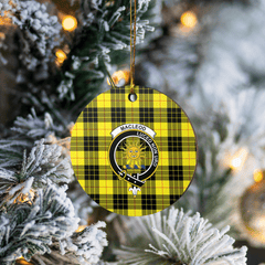 Clan MacLeod of Lewis Modern Tartan Crest Round Ceramic Ornament XJ99 MacLeod of Lewis Modern Tartan Tartan Christmas   