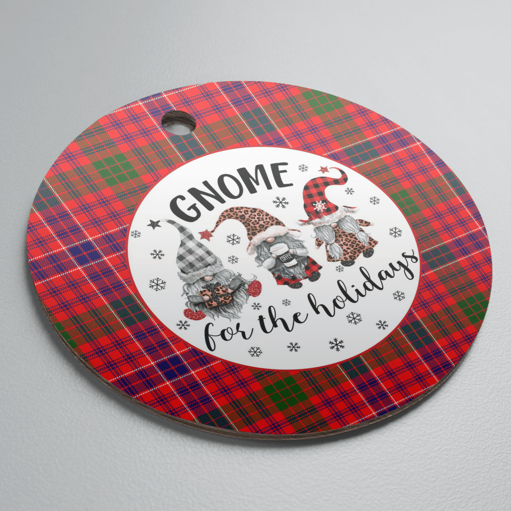 Clan MacRae Modern Tartan Tartan Crest Gnome Round Ceramic Ornament SV71 MacRae Modern Tartan Tartan Christmas   